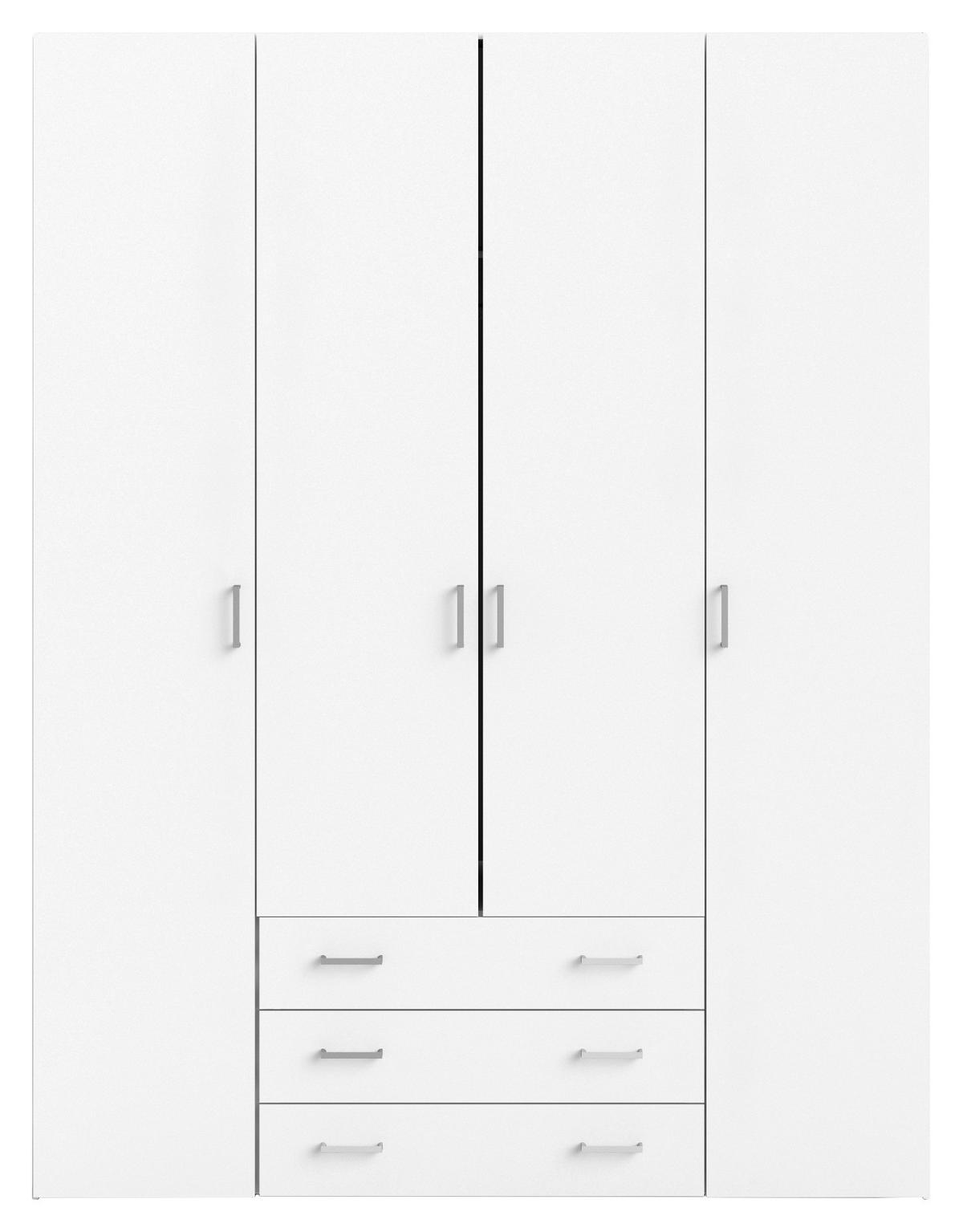 Kleiderschrank Space, Weiß, B: 154 Cm - Weiß, Basics, Holzwerkstoff (154/200,4/49,5cm) - MID.YOU