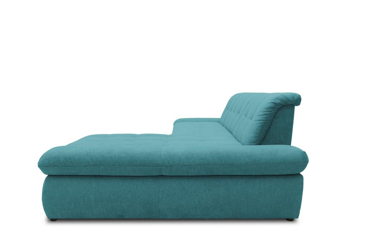 Ecksofa mit Armteilverstellung Moric Petrol Mikrofaser - Chromfarben/Petrol, KONVENTIONELL, Textil (300/172cm) - MID.YOU