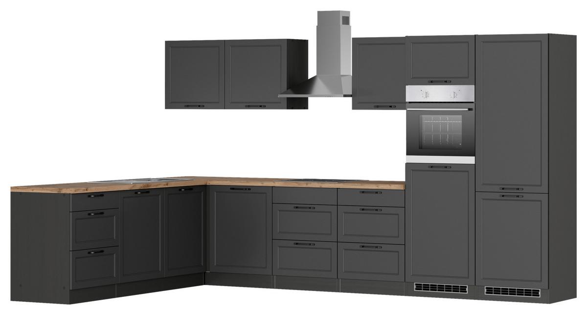 Eckküche Meran Mit Geräten 240x360 Cm Grau/eiche Dekor - Eiche Wotan/Grau, LIFESTYLE, Holzwerkstoff (240/360cm) - Held