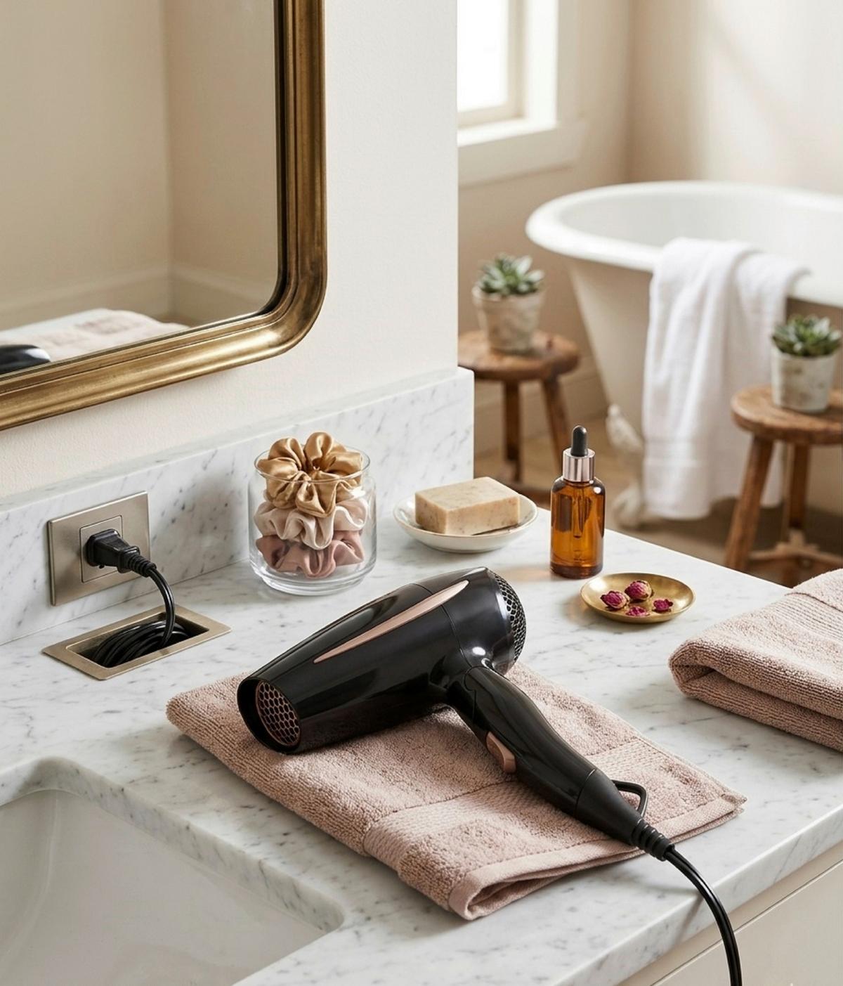 Haartrockner Lorin 1200 w mit Stylingdüse + Handgriff , Föhn - Goldfarben/Schwarz, KONVENTIONELL, Kunststoff (17/6,3/21,5cm) - Bono