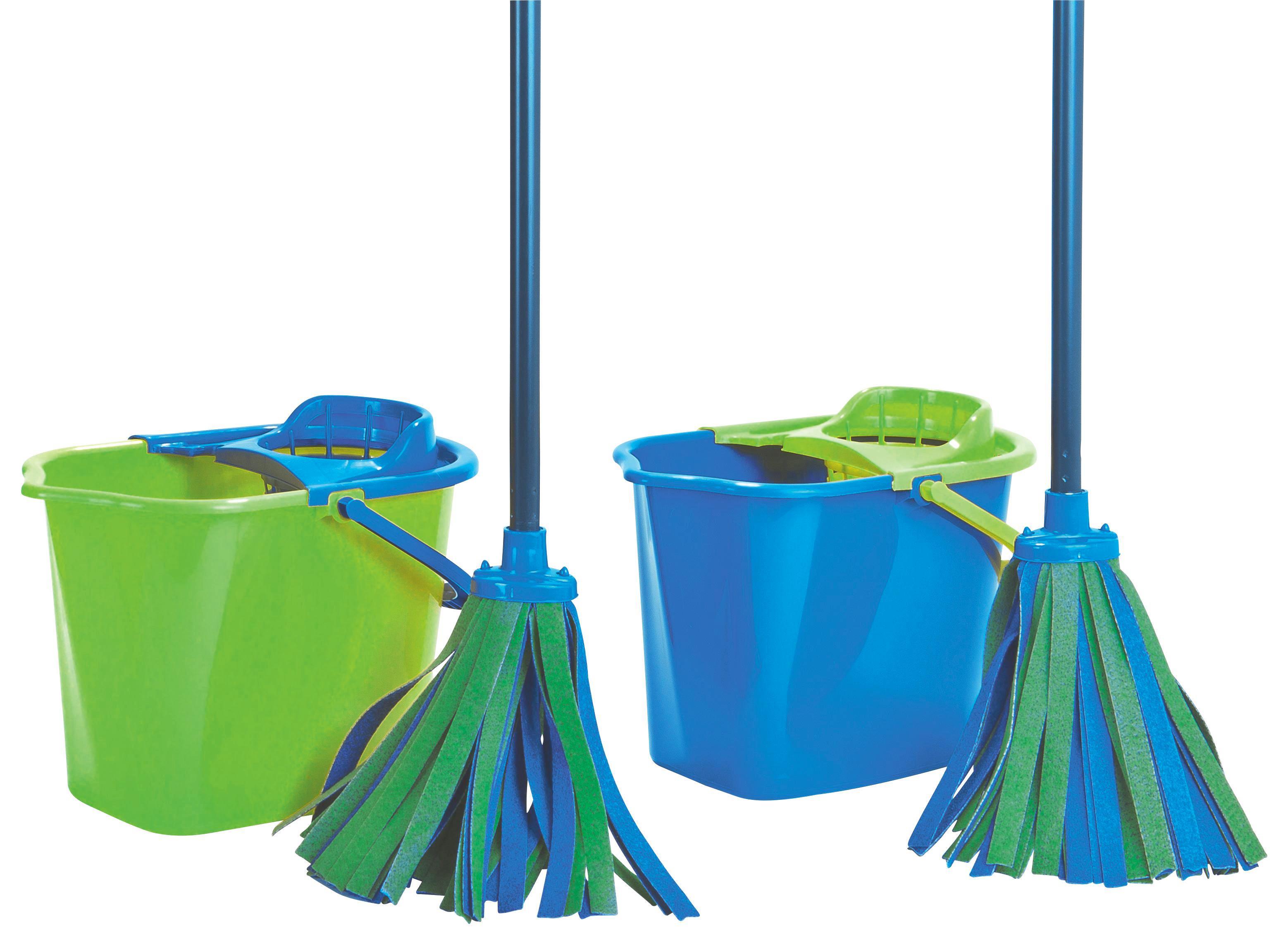 Felmosó Szett 4 Részes - Zöld/Kék, konvencionális, Műanyag