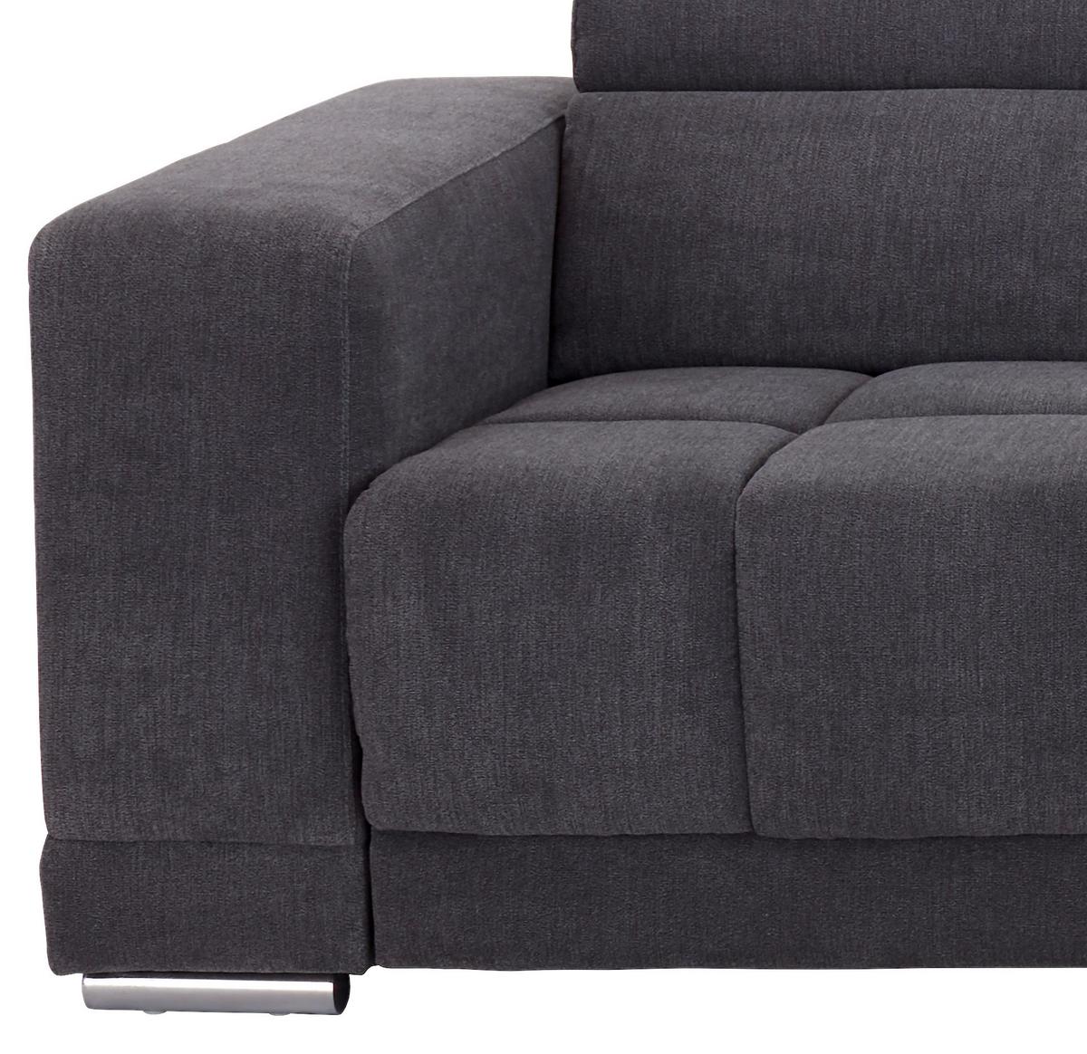 Ecksofa mit Relaxfunktion Hogan Ra, Grau - Silberfarben/Grau, MODERN, Holz/Textil (299/212cm) - Livetastic