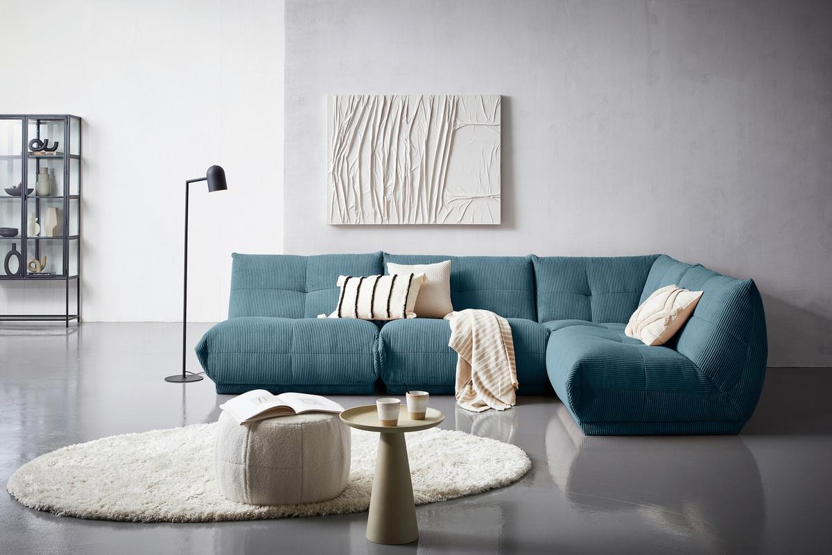 Ecksofa Giselle - Petrol, Trend, Textil (315/210cm) - Livetastic