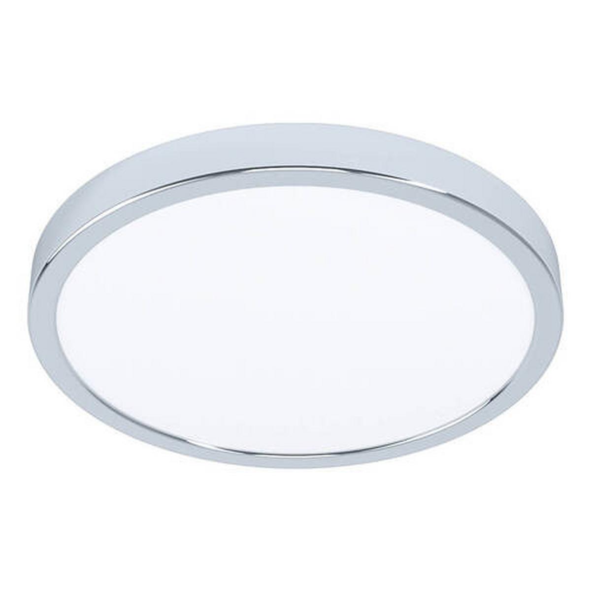 Led-deckenleuchte Fueva Ø 28,5 Cm, Rund - Chromfarben/Weiß, Basics, Kunststoff/Metall (28,5/2,8cm) - Eglo