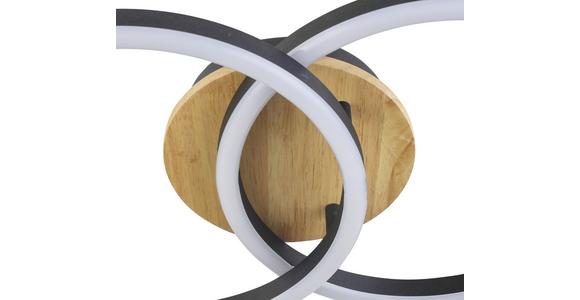 Led-deckenleuchte Karo L: 50 Cm - Eichefarben/Schwarz, MODERN, Holz/Kunststoff (50/30/7,4cm) - Luca Bessoni