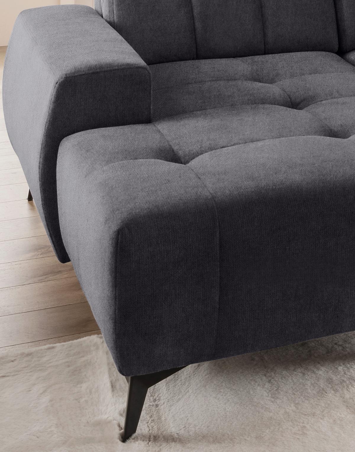 Ecksofa, Sitzvorzug Elektrisch Sano, Anthrazit, 180x337x200cm - Anthrazit/Schwarz, MODERN, Textil (180/337/200cm) - Livetastic