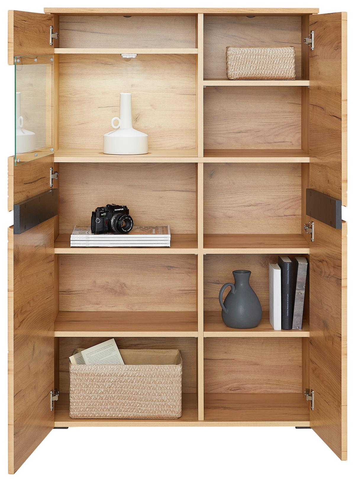 Highboard 81,8 Cm Alana Crenata Dekor - MODERN, Glas/Holzwerkstoff (81,8/129,4/38cm)