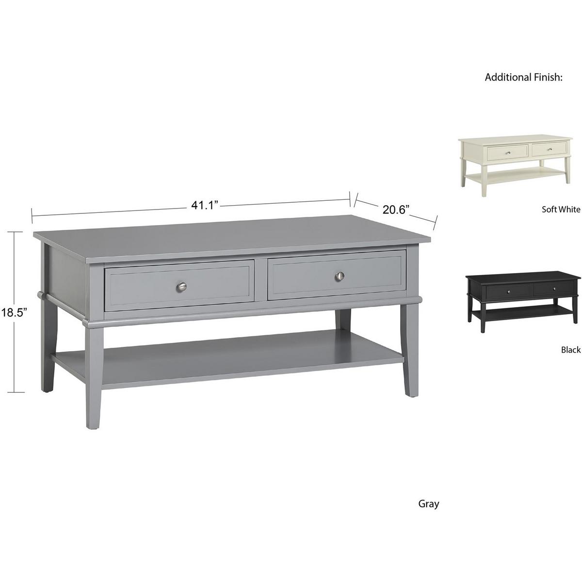 Couchtisch Franklin Grau L: 104,4 cm - Grau, Design, Holzwerkstoff (104,4/46,99/52,32cm) - MID.YOU
