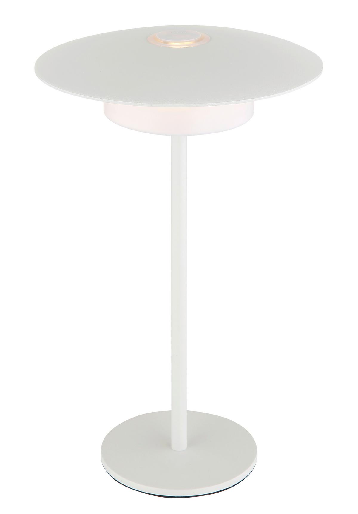 Akku-Tischleuchte 21024w mit Wandhalterung - Weiß, Design, Kunststoff/Metall (18/30cm) - Globo