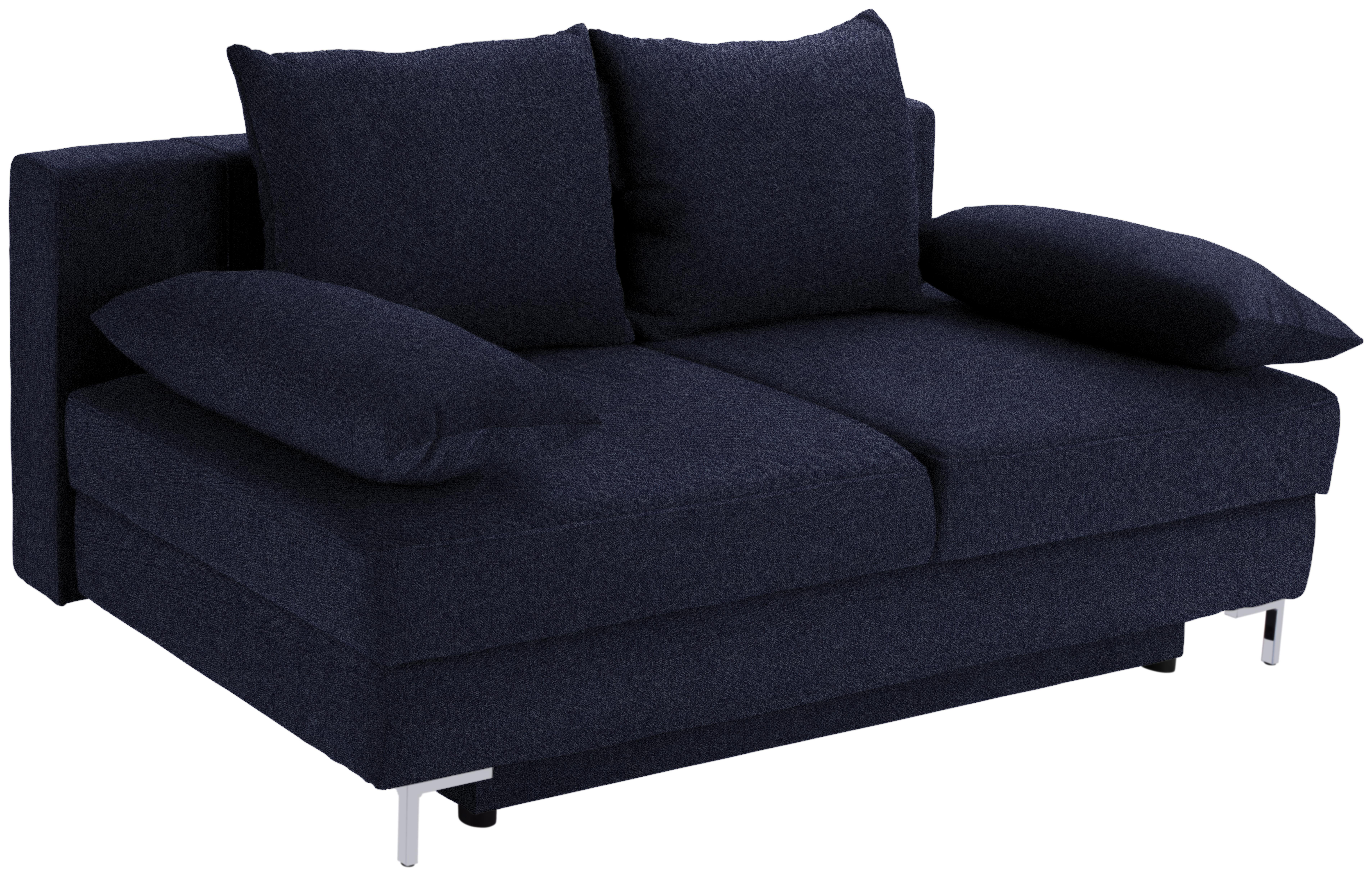 Schlafsofa Mix It B: 200 cm - Blau/Chromfarben, MODERN, Textil (200/92/96cm) - Luca Bessoni