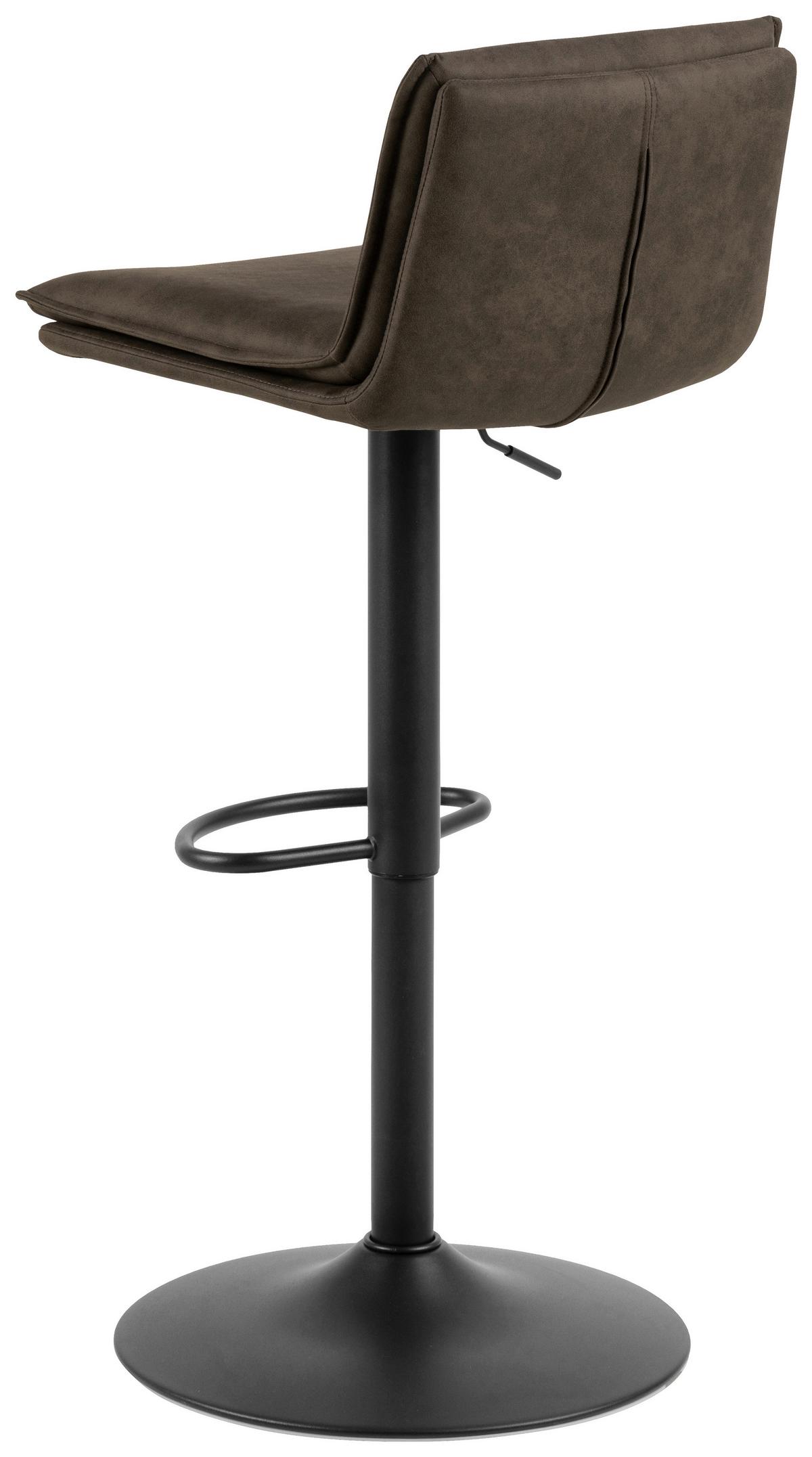 Barhocker Flynn Braun B: 44 cm - Schwarz/Braun, Design, Textil/Metall (44/107/53cm) - MID.YOU