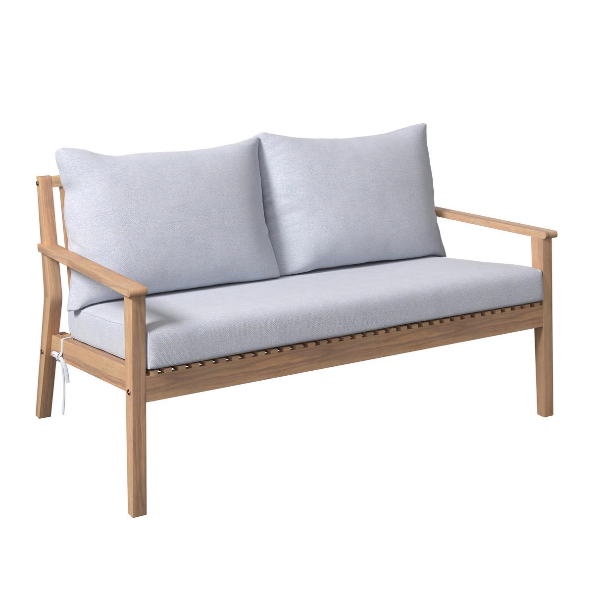 Loungegarnitur Dublin - Grau/Akaziefarben, MODERN, Holz/Kunststoff (90/60/55cm) - Beldano