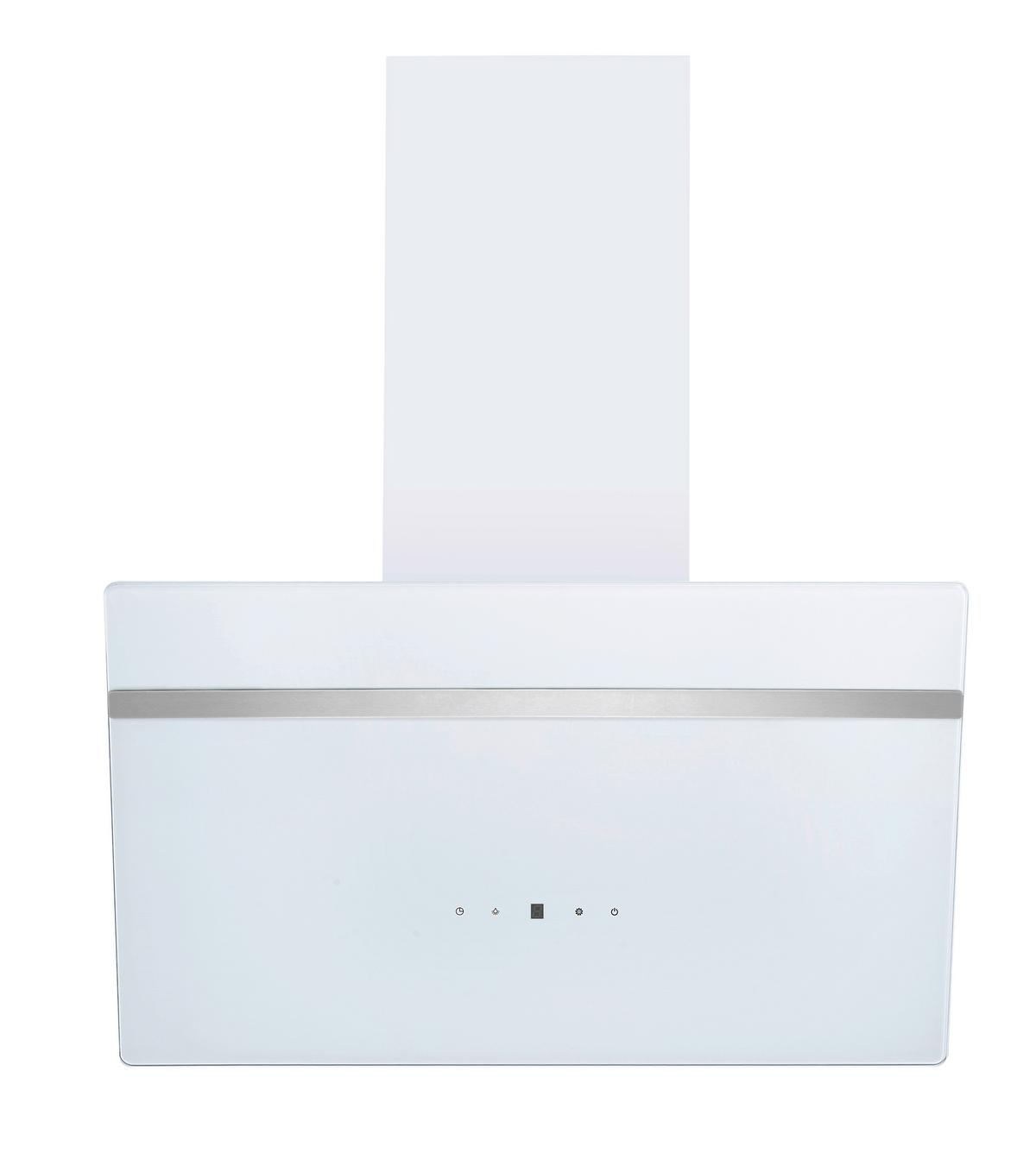 Dunstabzugshaube Weiß B: 60 cm - Edelstahlfarben/Weiß, Basics, Glas/Metall (60/111.60/29.6cm) - PKM
