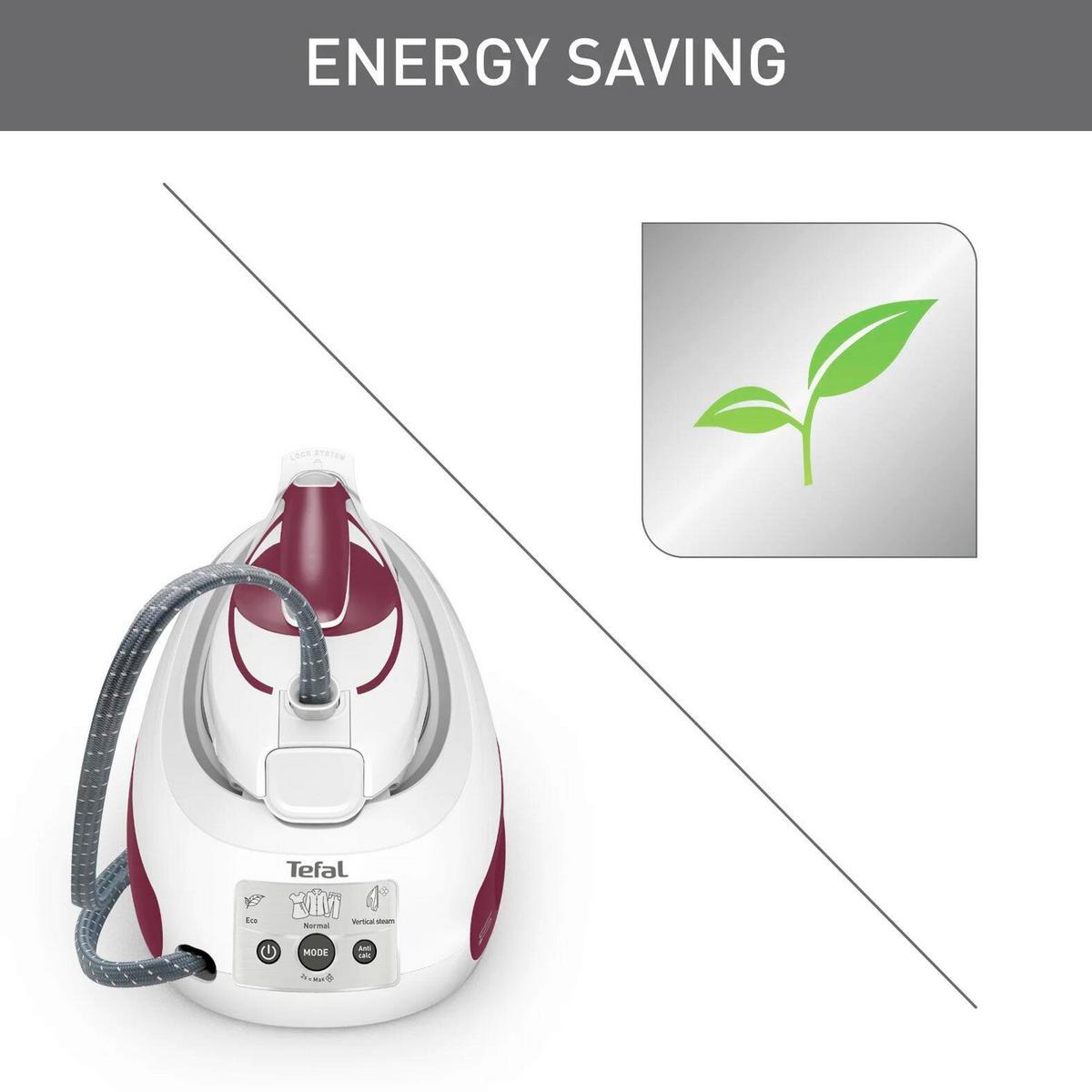 DAMPFBÜGELSTATION 2800W, 180ml - Weinrot/Weiß, Basics, Kunststoff/Metall (36/21/26cm) - Tefal