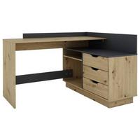 Eckschreibtisch Mit Stauraum B 105cm H 84cm Belfast - Anthrazit/Eiche Artisan, LIFESTYLE, Holzwerkstoff (129/105/84cm) - MID.YOU