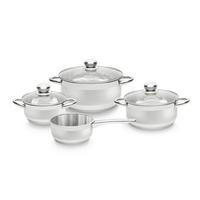 Sada hrncov Daria, 7-dielna sada - číra/strieborná, Konventionell, kov/sklo - Based