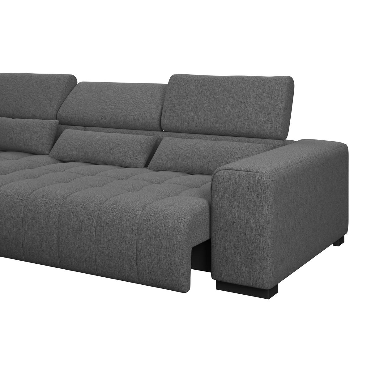 Ecksofa Matera Anthrazit S: 226x311cm - Anthrazit/Schwarz, Trend, Textil (226/311cm)