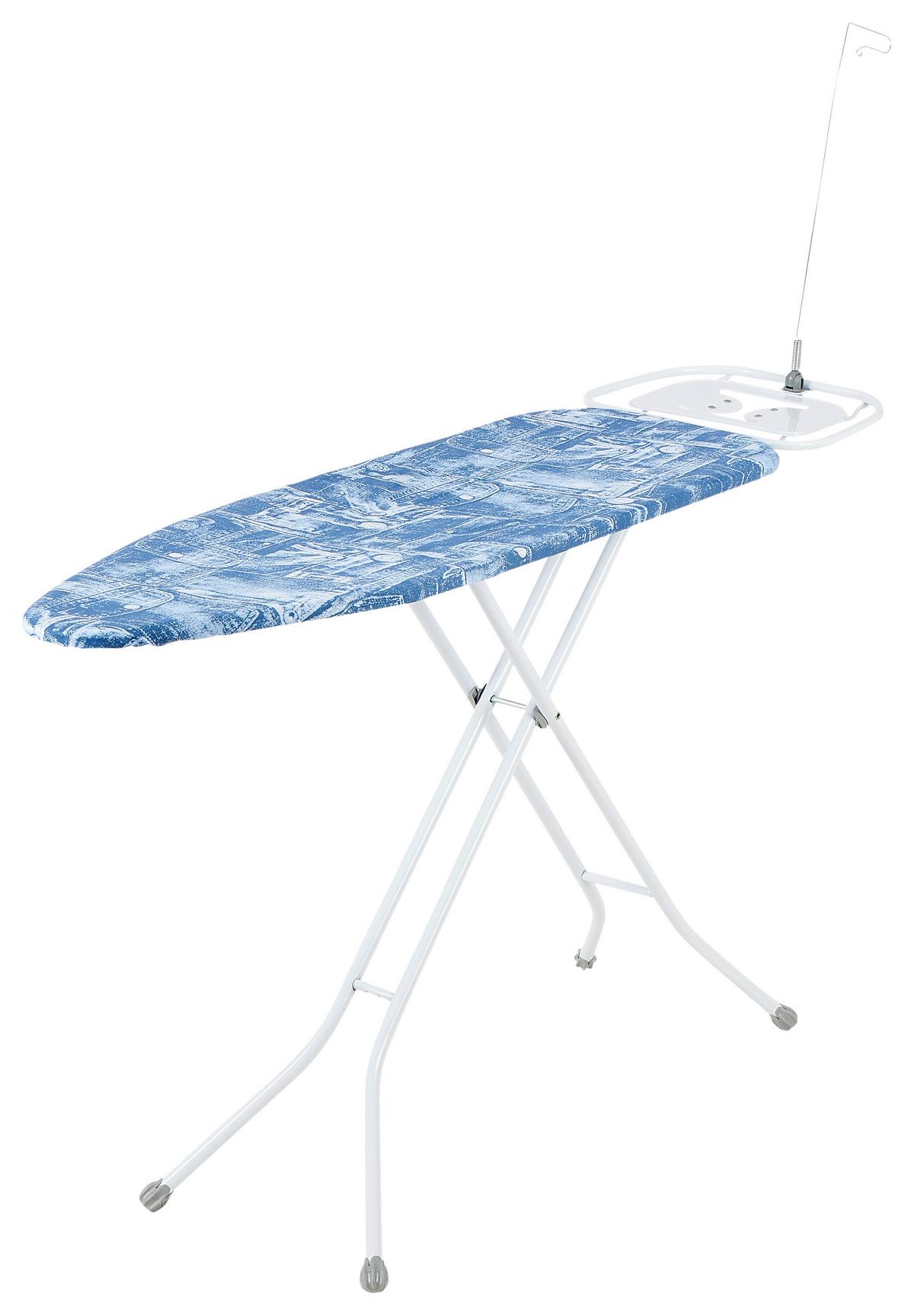 Bügelbrett Superstandard 151x38 cm mit Kabelhalterung - Blau, Basics, Textil (151/93/38cm) - Ondega