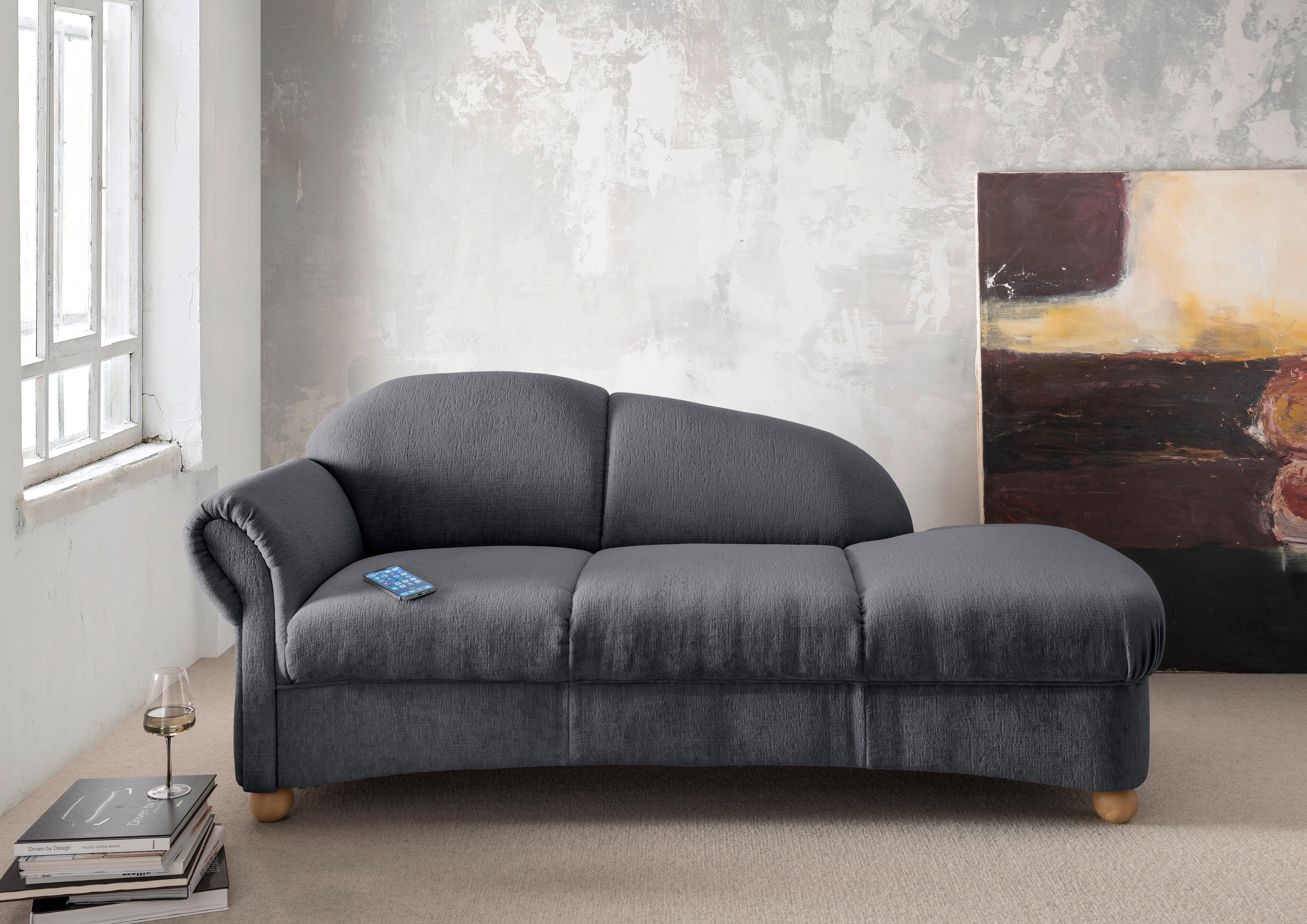 Ottomane Torello Anthrazit B: 86cm - Wildeiche/Anthrazit, KONVENTIONELL, Textil (86/84/190cm) - Livetastic