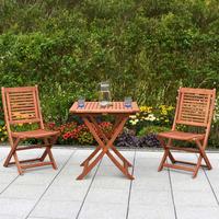 Balkonset Cordoba Set 3tlg. - Naturfarben, MODERN, Holz - Gardenson