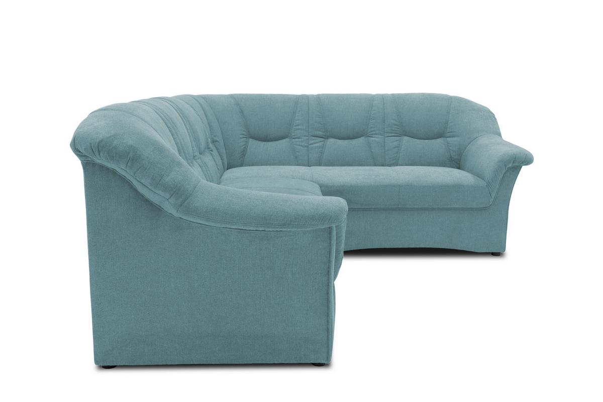 Ecksofa Sarafina Petrol S: 240x190 cm - Petrol/Schwarz, KONVENTIONELL, Textil (240/190cm) - MID.YOU