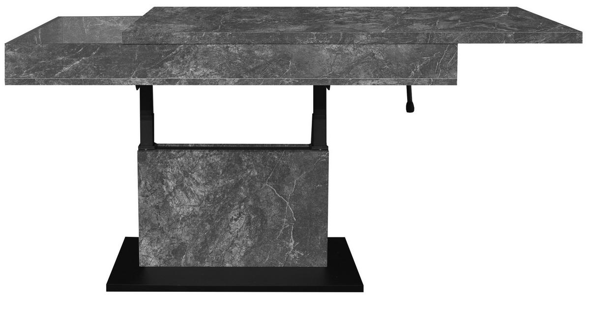 Couchtisch Lift Graphitfarben/schwarz B: 110cm - Schwarz/Graphitfarben, Design, Holzwerkstoff/Metall (110/58-77/60cm) - MID.YOU