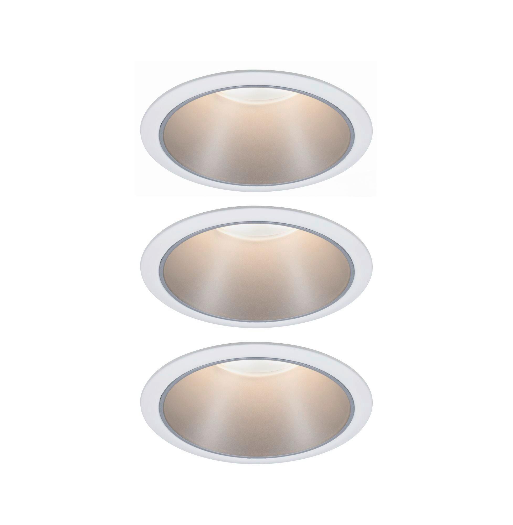 Einbauspot Ø 8,8 cm Weiß/ Silberfarben 3-teilig dimmbar - Design (8,8cm) - Paulmann