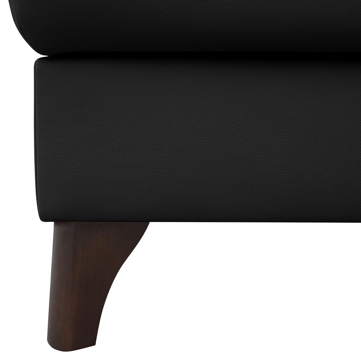 Ecksofa Nordic Schwarz S: 238x168 cm - Buchefarben/Schwarz, Design, Leder/Textil (238/168cm) - Livetastic