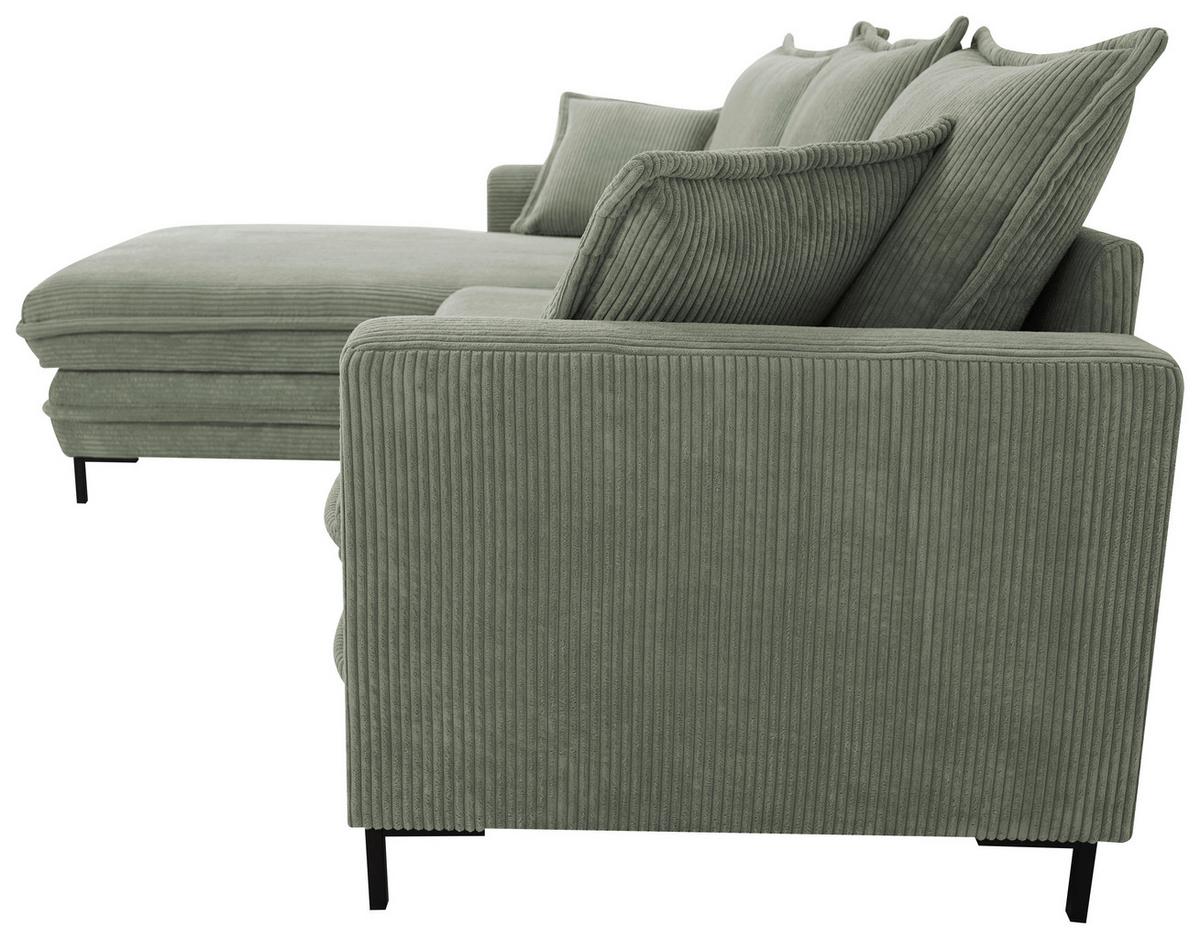 Ecksofa Armilla Grün S: 174x272 cm - Schwarz/Grün, Design, Textil (174/272cm) - MID.YOU