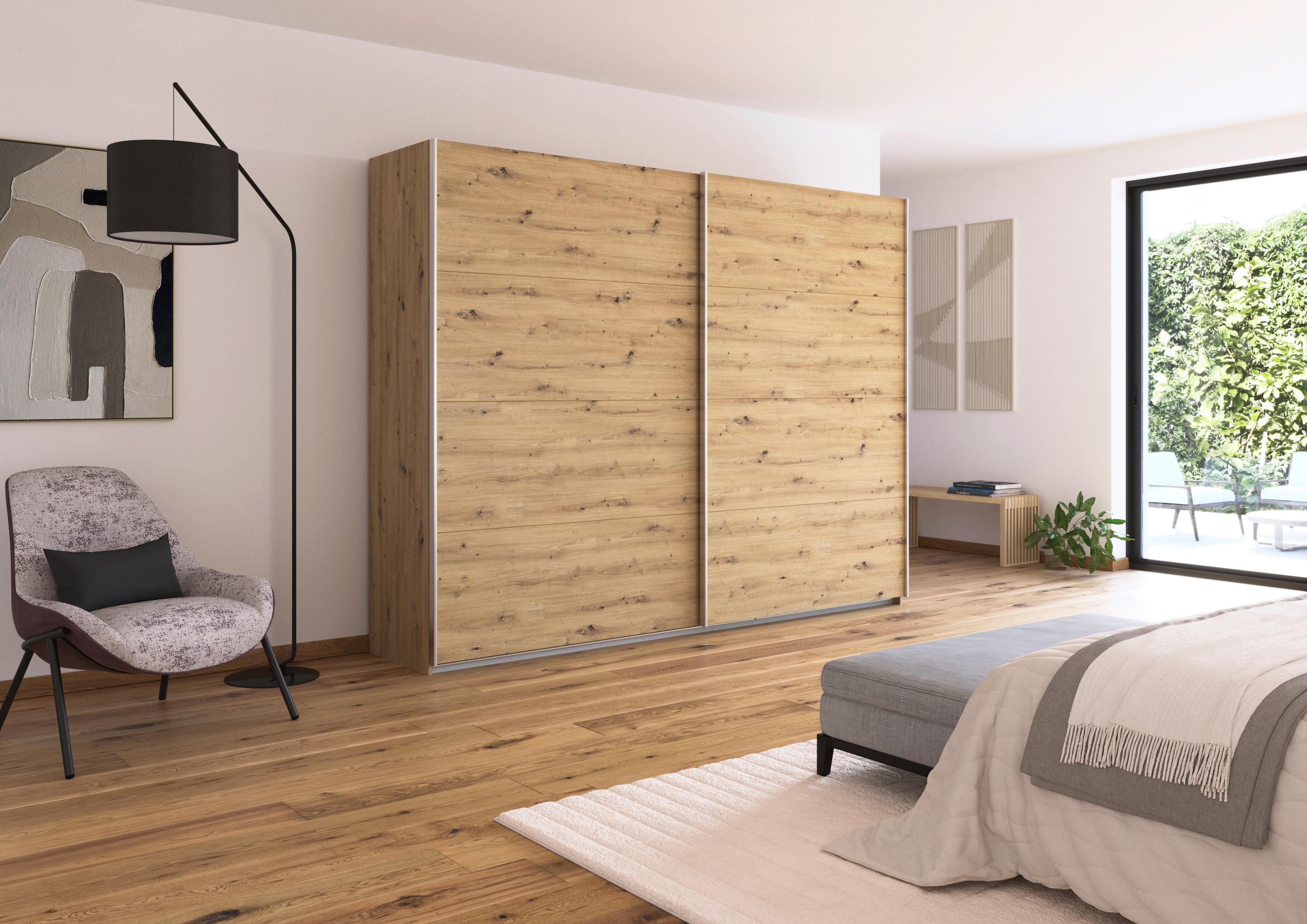 Schwebetürenschrank Feldkirch 271 Normalhöhe - Eiche Artisan, MODERN, Holzwerkstoff (271/210/62cm)
