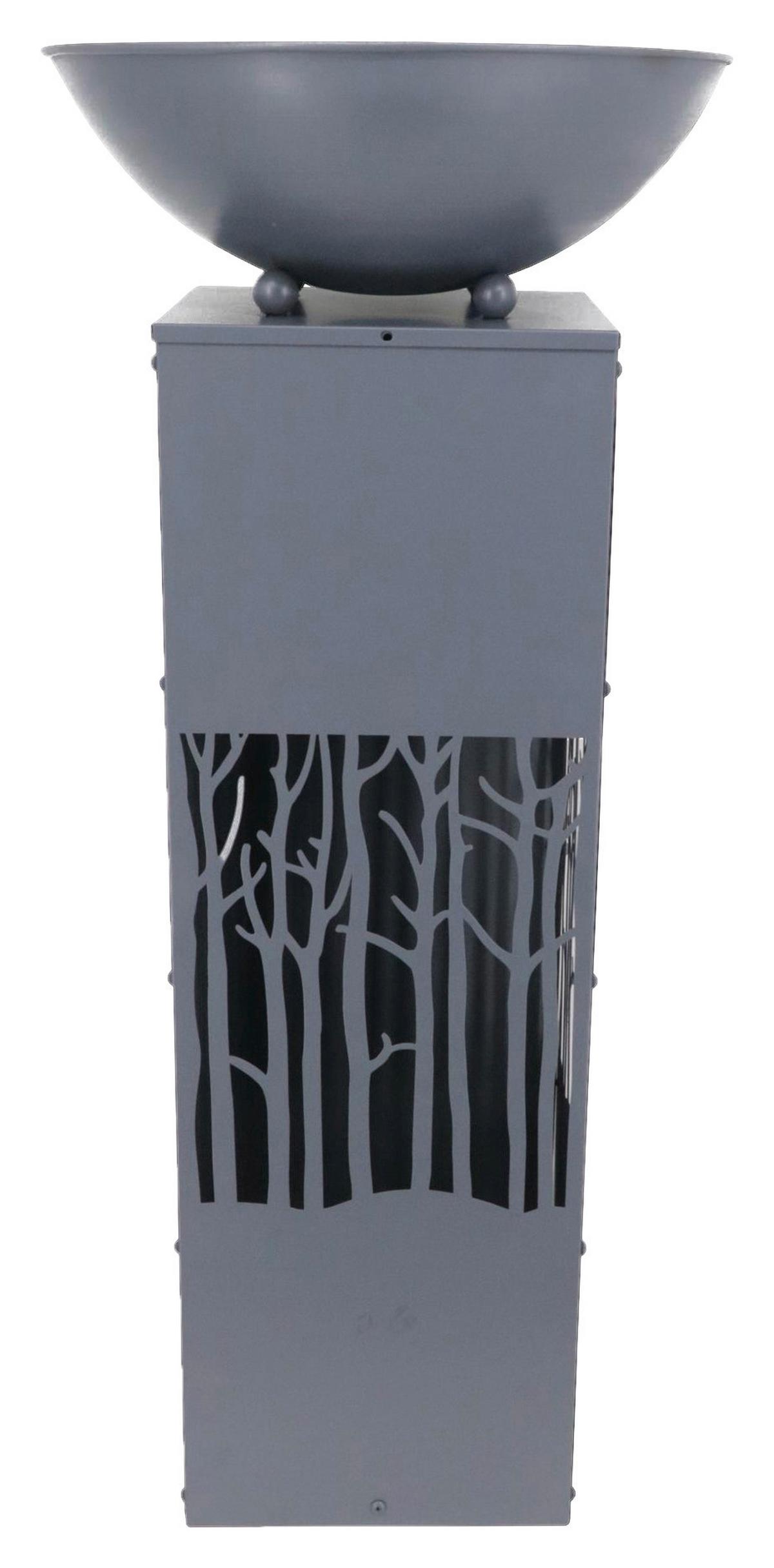 Dekosäule Waldlicht Grau H: 87 cm - Grau, Design, Metall (38/38/87cm)