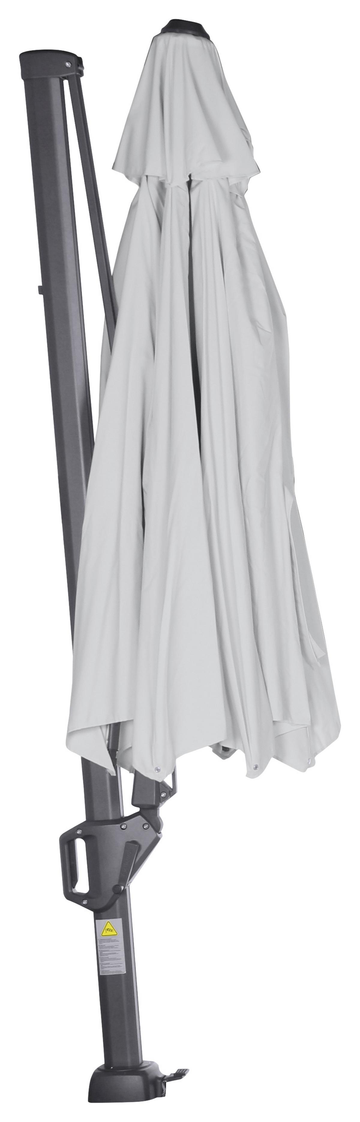 Ampelschirm Sunset N+ Ø 350 H: 252 Cm Anthrazit/grau - Anthrazit/Grau, KONVENTIONELL, Textil/Metall (350/350cm) - Siena Garden