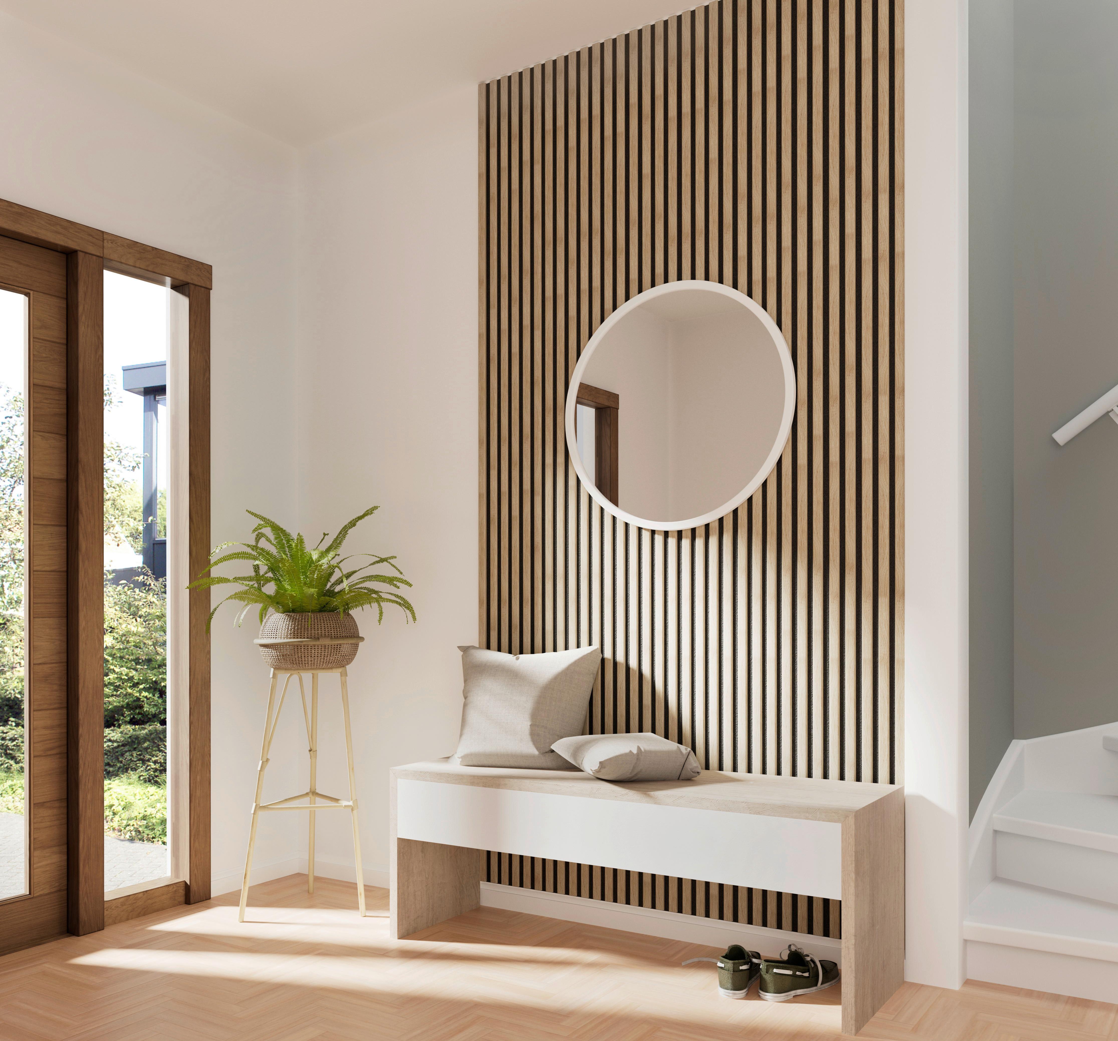 Akusztikus Panel Decowall 260/30cm - tölgyfa színű, Modern, műanyag/faalapú anyag (30/260/1,7cm)