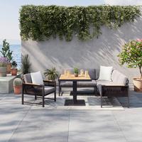 TERASOVÁ SEDACÍ SOUPRAVA WASHINGTON - šedá/přírodní barvy, Moderní, kov/textil (192/73/192cm) - Mömax