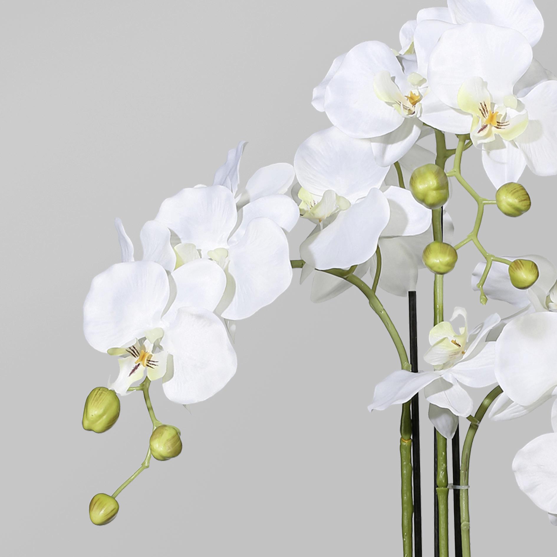 Kunstblume ORCHIDEE aus Kunststoff in Weiß/Grün Detail