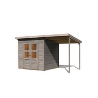 Gartenhaus Kappeln 4 Hellgrau, exkl. Fußboden - Hellgrau, Basics, Holz (212/214/220cm)