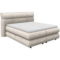 Boxspringbett Carmelo Beige 180x200 H5 - Beige/Schwarz, Trend, Textil (180/200cm)