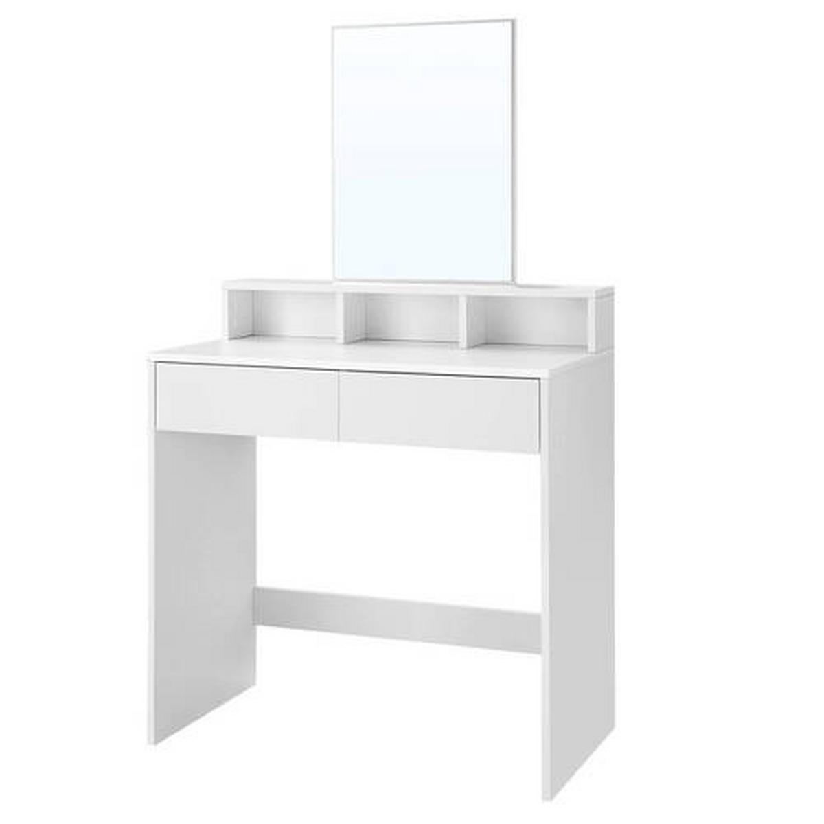 Toaletní stolek š. 40 cm, bílý - bílá, Trend, kompozitní dřevo/sklo (80/40/140cm) - Boxxx