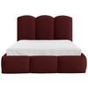 Polsterbett Bero Boucle Rot, Lf: 200x200 Cm - Buchefarben/Schwarz, Trend, Holz/Textil (200/200cm)
