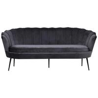 2-Sitzer-Sofa Calais - Dunkelgrau/Schwarz, Design, Textil/Metall (180/78.5/78cm) - Livetastic