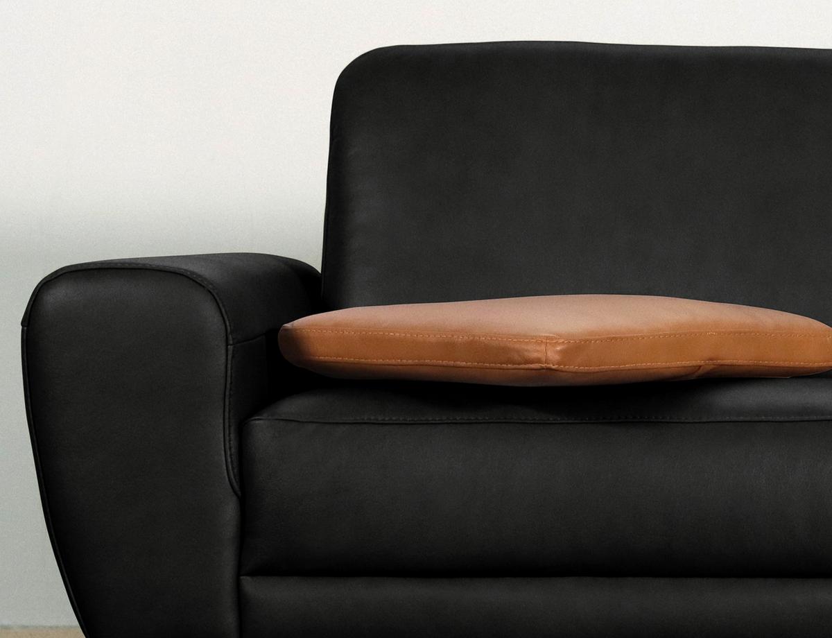 Zierkissen Spring Echtleder Cognac, B: 52 cm - Cognac, Design, Leder (52/42/7cm) - Livetastic