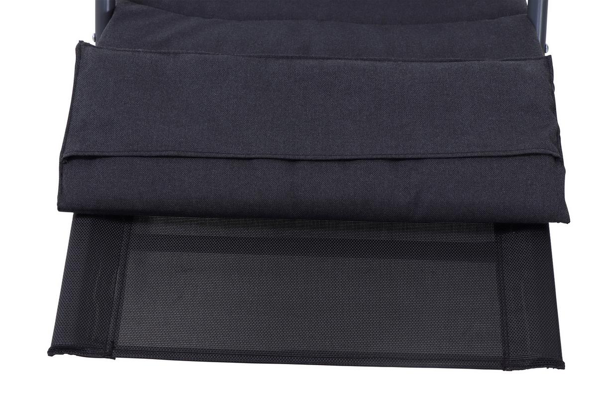 Schaukelliege Metall/Kunststoff/Textil - Schwarz, KONVENTIONELL, Kunststoff/Textil (57/81/143cm) - Siena Garden