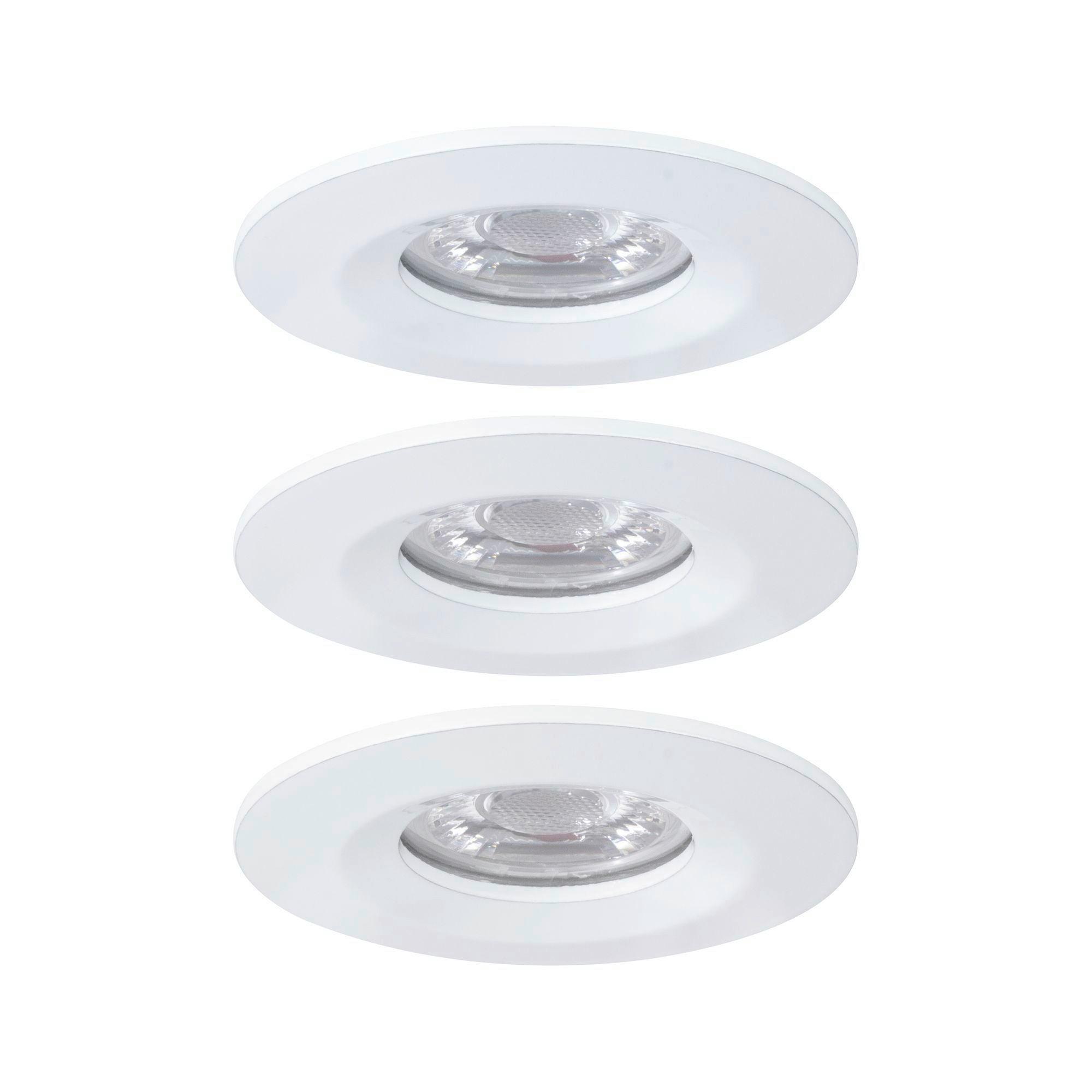 Paulmann LED-Deckenleuchte Ø 6,5 cm 3er-Set Weiß/Alufarben Rund