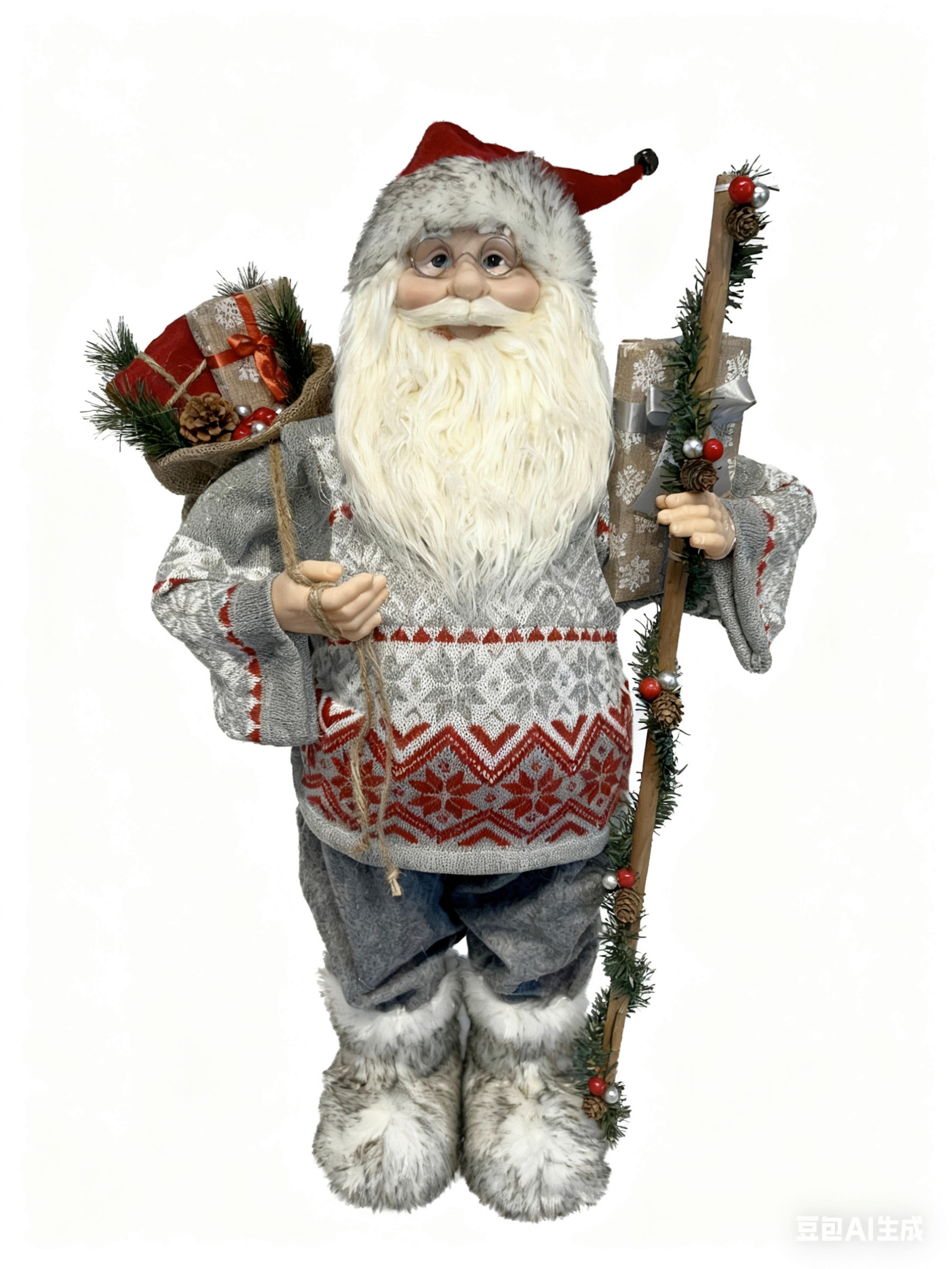 WEIHNACHTSMANN Nikolaus - Rot/Weiß, KONVENTIONELL, Naturmaterialien/Holz (38/27/80cm) - Luca Bessoni