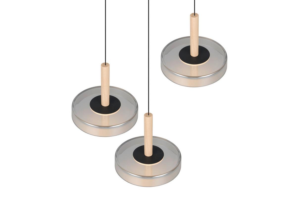 LED-Pendelleuchte 354930332 Celeste - Schwarz/Grau, Design, Glas/Metall (35/200cm) - Trio Leuchten