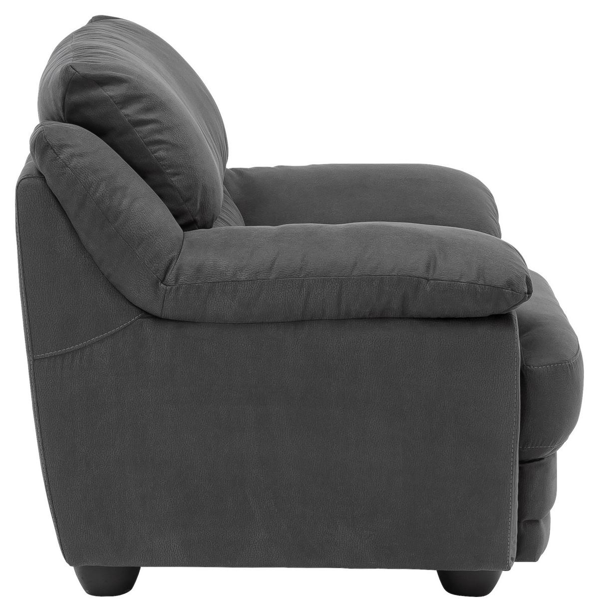 Polstersessel Mit Armlehnen Nebolo Textil Dunkelgrau - Dunkelgrau/Schwarz, Design, Textil (117/97/100cm) - Livetastic