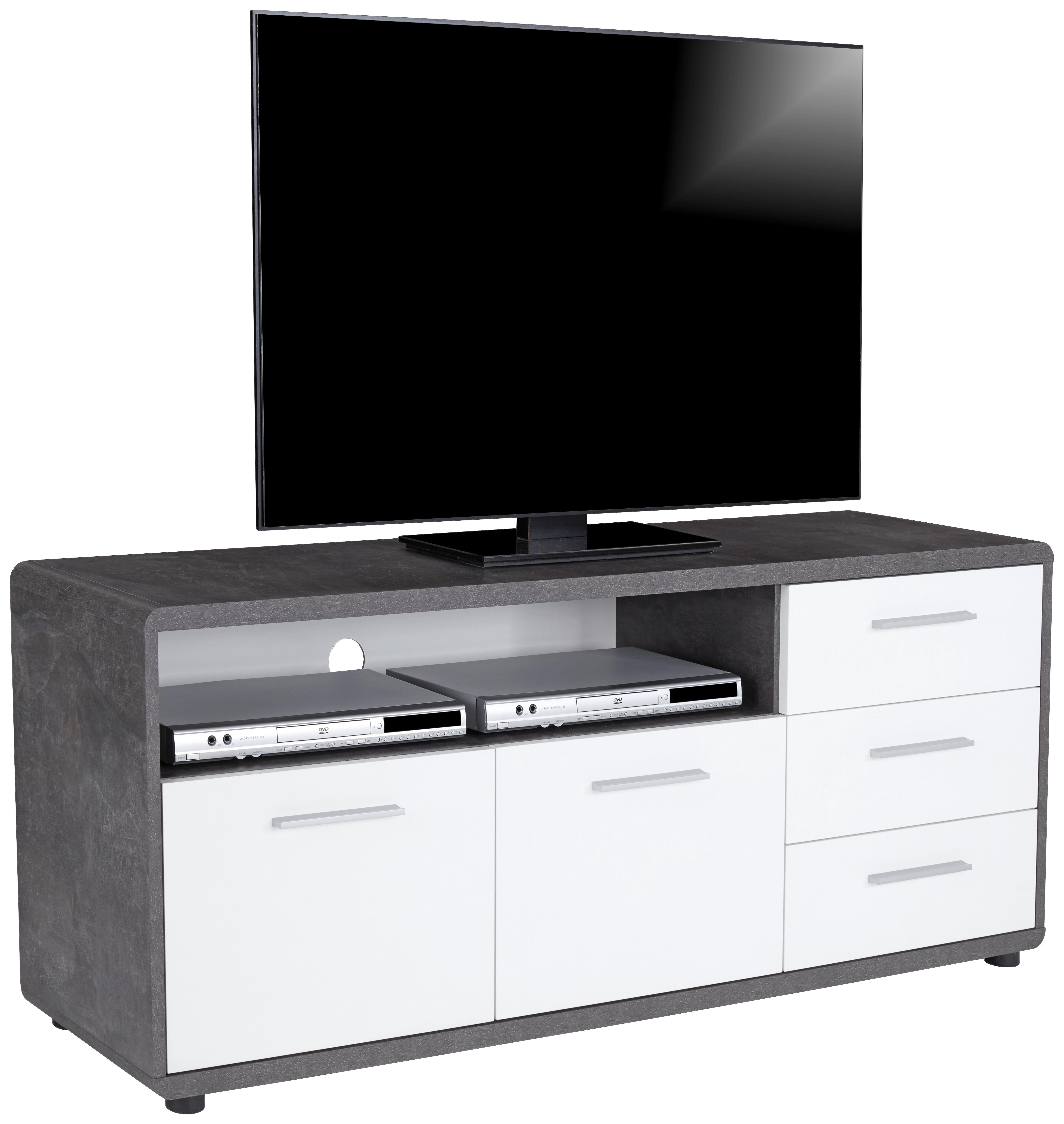 Tv-lowboard Fontana B: 150 Cm Grau/weiß - Schwarz/Weiß, MODERN, Holzwerkstoff (150/60/38cm)
