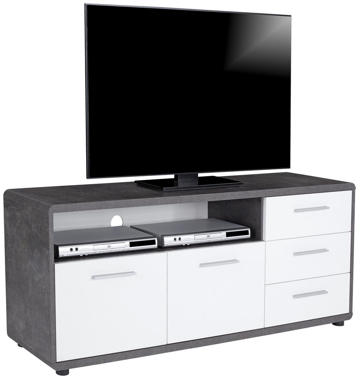 Tv-lowboard Fontana B: 150 Cm Grau/weiß - Schwarz/Weiß, MODERN, Holzwerkstoff (150/60/38cm)