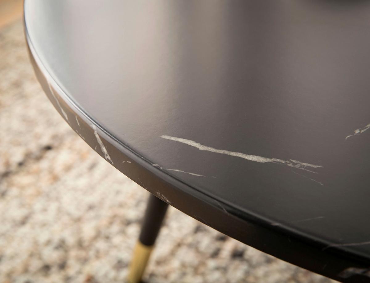Couchtisch Schwarz L: 60 cm - Goldfarben/Schwarz, Design, Holzwerkstoff/Metall (60/60/41cm) - MID.YOU