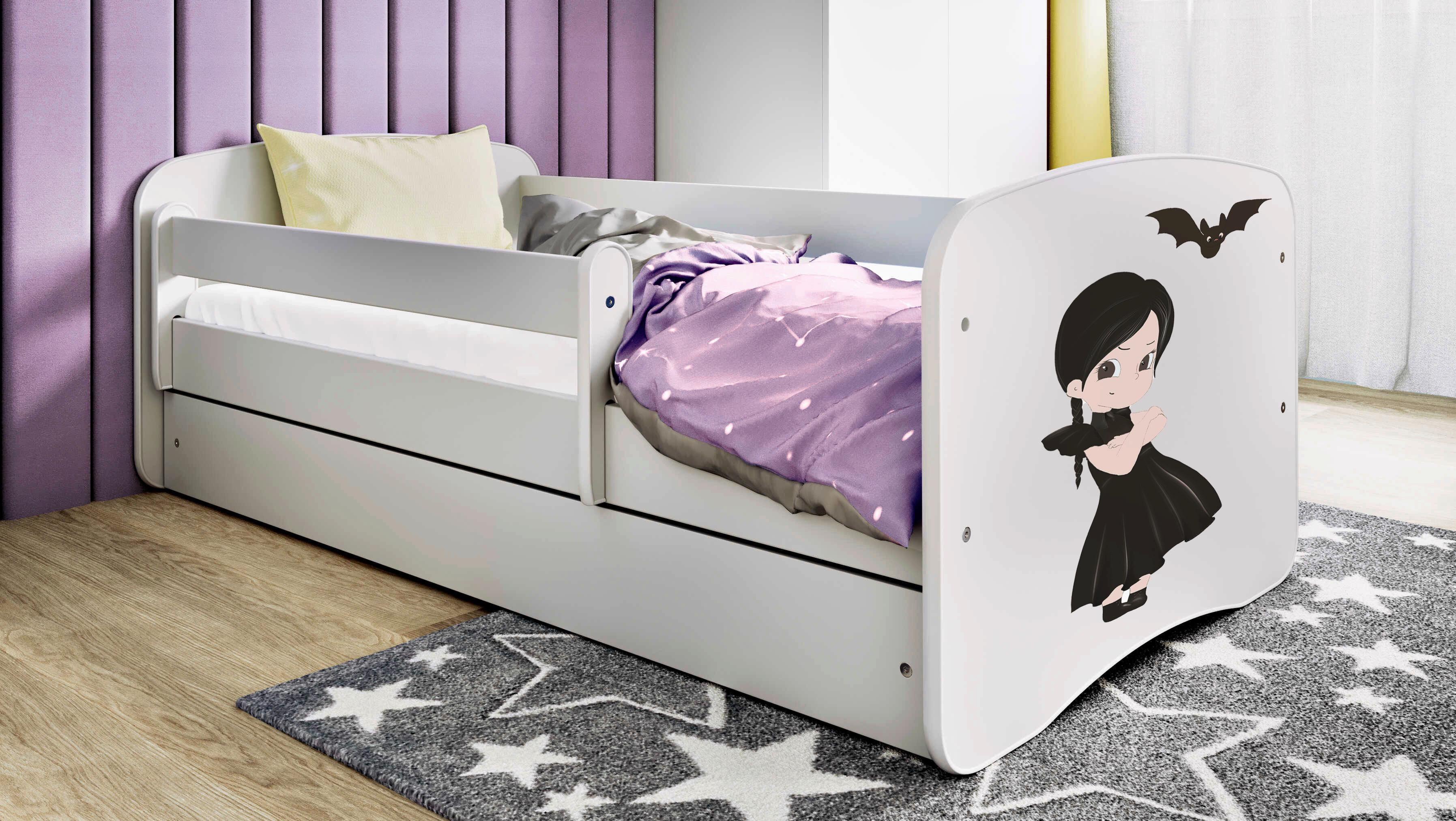 Kinder-/Juniorbett Babydreams inkl. Matratze 80x160 - Birkefarben/Weiß, MODERN, Holz/Holzwerkstoff (80/160cm) - MID.YOU